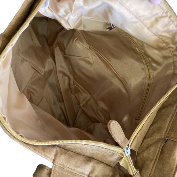 Simple Faux Suede Tote Brown - Picture 4 of 4